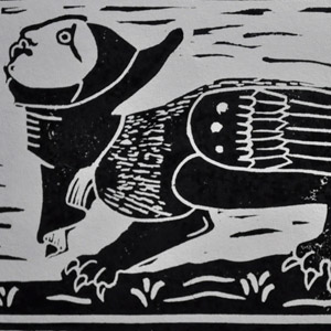 linogravure-bestiaire-medieval-fantastique-griffon